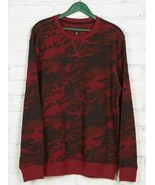 Mens Sweatshirt Camouflage Adam Levine Red Long Sleeve French Terry-size S - £17.15 GBP