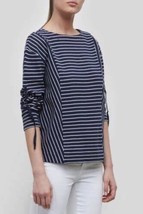 NWT Women&#39;s Kenneth Cole Sanctuary Striped Tie Sleeve Pullover Shirt Sz L Large - $29.69