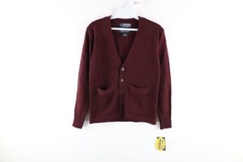 NOS Vintage Youth Size 12 Blank School Uniform Knit Cardigan Sweater Bur... - £27.06 GBP
