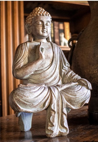 Levitating Buddha 41759 Meditating Statue 11" H Cold Cast Resin Verdigris Item image 2