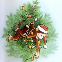 Merry Christmas Curious Book George Rey Hardcover Kids Fiction image 4