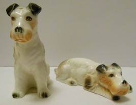 Terrier Dogs Vintage Oci Omnibus Porcelain Set Of Salt And Pepper Shakers - £23.94 GBP