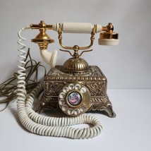 Victorian French Style Vintage Rotary Dial Desk Telephone Phone UNTESTED Brass - £36.76 GBP