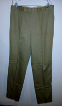 ASHER SPORT MEN&#39;S BEIGE KHAKI PANTS W/RED FLANNEL LINING-38&quot;xUNHEMMED-NW... - $26.18