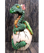 Vintage 1997 W U Green Baby Dragon Hatchling Mythical Collectible 3.5&quot; Tall - $19.75