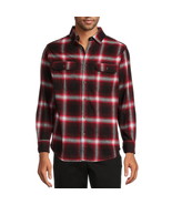 George Men&#39;s Long Sleeve Flannel Shirt Size M Color Black/Red/White Shad... - $34.54 CAD