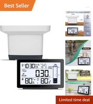 Smart Wireless Rain Gauge with Flood Alerts &amp; Blue Backlight for Easy Re... - $92.02