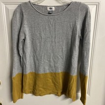 Old Navy Womens Gray Gold Striped Sweater Size Small Long Sleeve Pulloer - £11.17 GBP