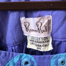 Vtg Ramona Rull Kaftan Dress Women&#39;s AV Bust 38&quot; Lavender Blue Mirrored Muumuu  - £112.71 GBP