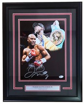 Floyd Mayweather Jr Signed Framed 11x14 Titles Collage Photo BAS - $281.29