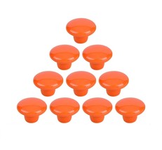 Orange Glossy Ceramic Knobs - 10 pcs  Cabinet Pulls - Vintage Vibe Dress... - $13.85
