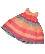 Rare Editions Baby Girls Dress 6M Bright Stripes Orange Pink Purple Slee... - £5.11 GBP