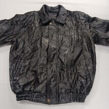 Italian Stone Design Men's Black Navarre Genuine Leather Full Zip Jacket Size XL image 13