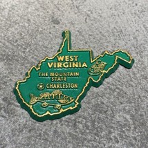 West Virginia State Shape Souvenir Refrigerator Magnet 3” Green Plastic - $6.88