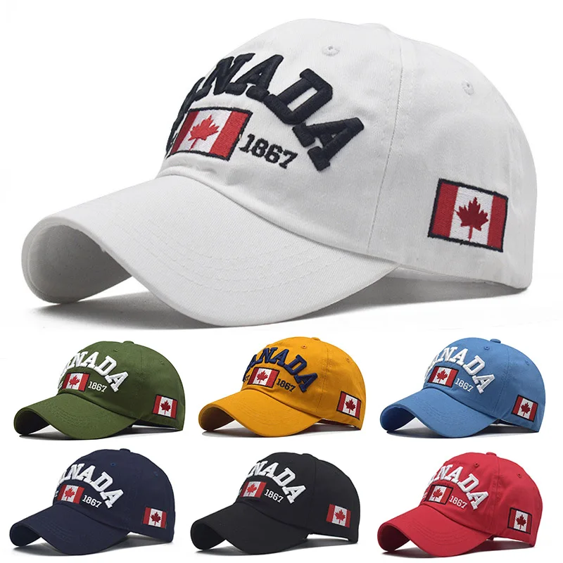 Canada Caps Men Women  Summer Fashion Dad Hat Snapback Flag letter Embro... - £10.97 GBP