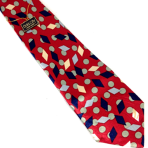 Giorgio Armani Gold City Red Abstract Handmade in Italy 100% Silk Tie 57... - $95.29