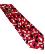 Giorgio Armani Gold City Red Abstract Handmade in Italy 100% Silk Tie 57"x3.75" - $95.29