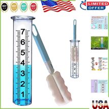Clear Plastic Rain Gauge Tube with Brush - 7-Inch Capacity for Easy Meas... - $280.06 MXN
