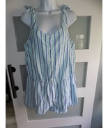 Vineyard Vines Hope Bay Vertical Stripe Button Front Linen Blend Romper ... - $34.94 CAD
