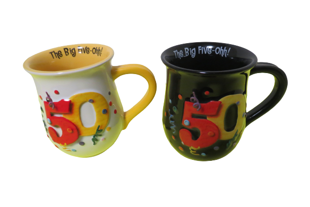  The Big Five Ohh 50 Set Of 2 3D Coffee Tea Mugs 8 Oz Each Made In Thailand - $19.79