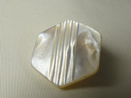 Antique pre 1918&#39;s White genuine Mother of Pearl Shell square button  - $21.78
