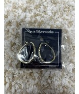 Belk Silverworks Fine Silver Plate Crystal Oval Dangle Earrings Gold Tone - $278.96 MXN