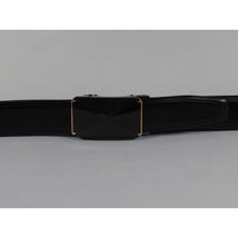 Men VALENTINI Leather Track Belt Adjustable Removable Buckle V526 Black image 3