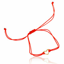 Bracelet à cordon rouge Kabbale en or 14 carats, cœur, chance, amour,... - £31.19 GBP