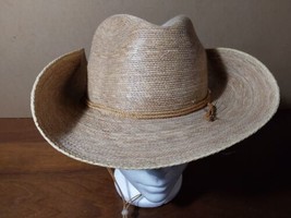 Sahuayo Hat Size 7 Mexican Cowboy Western Fedora Sombrero Straw Chinstrap - £32.98 GBP