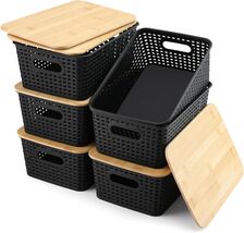Versatile Storage Baskets with Bamboo Lids - Organize with Elegance - Se... - $68.26