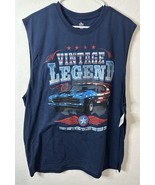 Way To Celebrate Patriotic Vintage Legend Car Muscle Blue T Shirt Size XL - $27.06 CAD