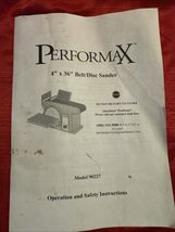 Preformax Belt Sander Owners Manual 4” X 36” Model 90227 User Guide Preo... - $9.99