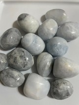 3x Blue Calcite Tumbled Stones 20-25mm Healing Crystals Astral Travel Dreamwork - $6.72