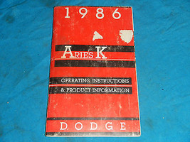 1986 86 DODGE ARIES K OPERATING SERVICE MANUAL - $7.48