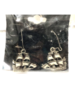 1800&#39;s PACKET SAILING Ship Pewter Earrings NEW - $188.16 MXN