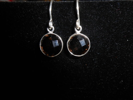 hand crafted sterling silver smoky quartz earrings - £11.96 GBP