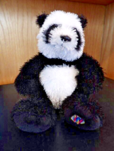 Ganz Webkinz Sitting Panda HM111 Bear 9&quot; Plush Stuffed Animal Toy Beanie EUC 7&quot;H - £6.70 GBP
