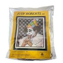 Judy Roberts Needlepoint Clown With Checkered Hat by Ben Black 12x14 in. - $571.06 MXN