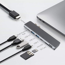 Usb-C Hub 7-In-1 Hdmi Adapter Usb 3.0 4K Sd Tf Card Reader For Macbook Pro Air - £28.85 GBP