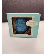 Vintage Laurence Miniature Blue/Green Bayberry Hurricane Candle Boxed Gl... - £11.19 GBP