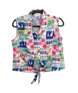 Vintage Alfred Dunner Parrot Sailboat Tropical Sleeveless Button Front S... - $38.91 CAD