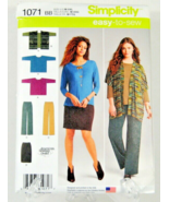 Simplicity Sewing Pattern #1071 Misses&#39; Skirt Pants Top Vest Size BB M-X... - £5.11 GBP