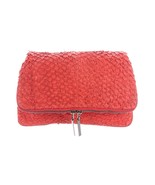 Helmut Lang Styx Orange Fish Scale Leather Foldover Clutch Purse - $1,488.00 MXN
