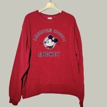Mickey Mouse Womens Sweatshirt XL Long Sleeve Red American Classic - £11.03 GBP