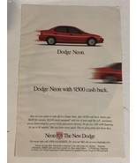 1990s Dodge Neon Vintage Print Ad Advertisement pa16 - £5.42 GBP