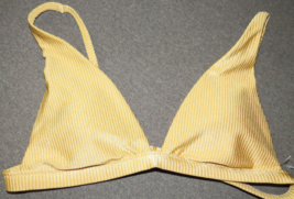 American Eagle Aerie Women&#39;s Gold Ribbed Padded Triangle Bikini Top Size S - £15.72 GBP