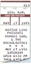 Vtg Ronnie Comte The Radiodiffuseurs Ticket Stub Peut 27 1995 Le Bas Lig... - $41.52