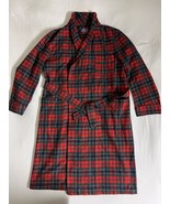 Pendleton 100% Wool Red Tartan Plaid Bath Robe HAS BELT Mens Size XL - €40,15 EUR