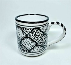 Tunis Coffee Mug Grey-Black by CANVAS 3&quot; Diam x 4&quot;H SET OF 2 - £23.73 GBP