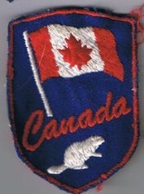 Canada Beaver &amp; Flag Patch Red White Blue 2&quot; x 3&quot; - £2.28 GBP